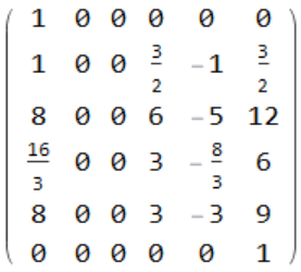 one of the bend matrices