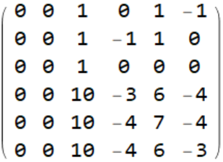 one of the bend matrices
