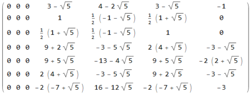 one of the bend matrices