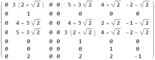 one of the bend matrices