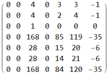 one of the bend matrices