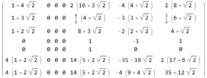 one of the bend matrices