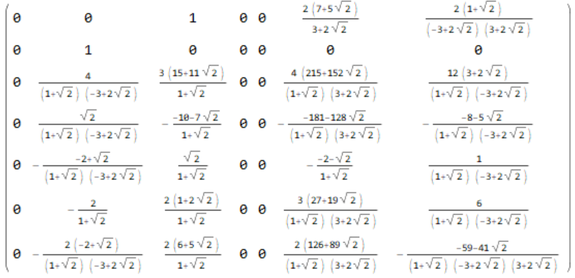 one of the bend matrices
