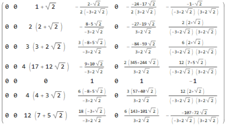 one of the bend matrices
