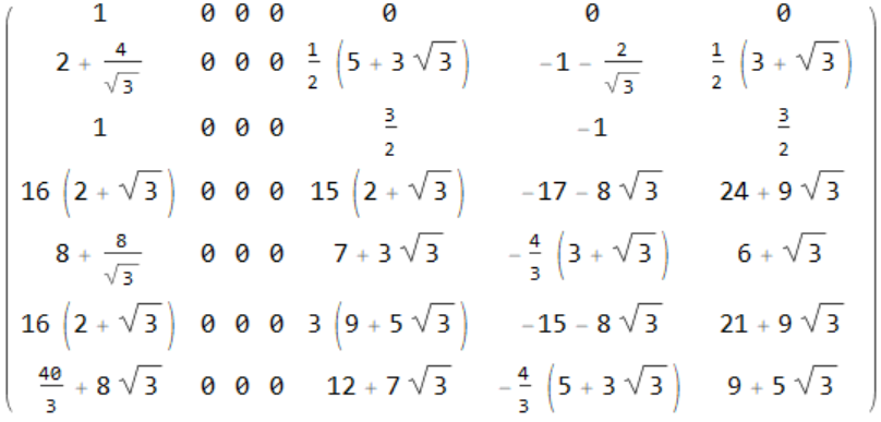 one of the bend matrices